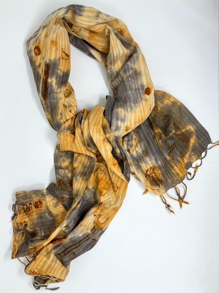 Organic Cotton Rust Printed Scarf 22" x 72"