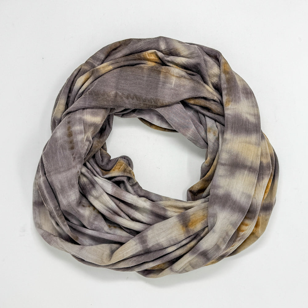 Merino Wool Jersey Rust Printed Infinity Scarf