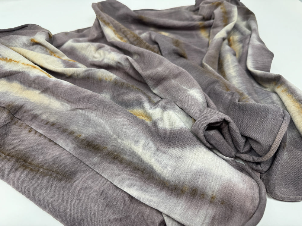 Merino Wool Jersey Rust Printed Infinity Scarf