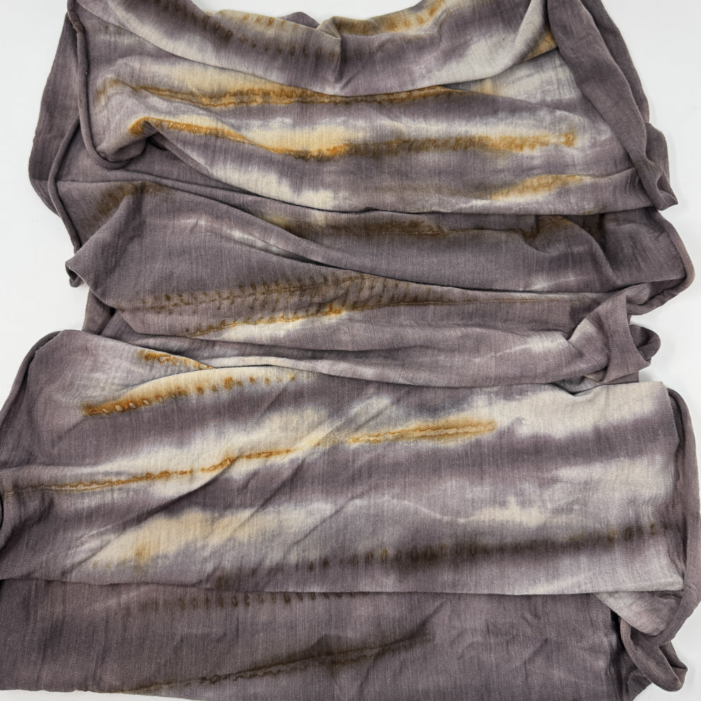 Merino Wool Jersey Rust Printed Infinity Scarf