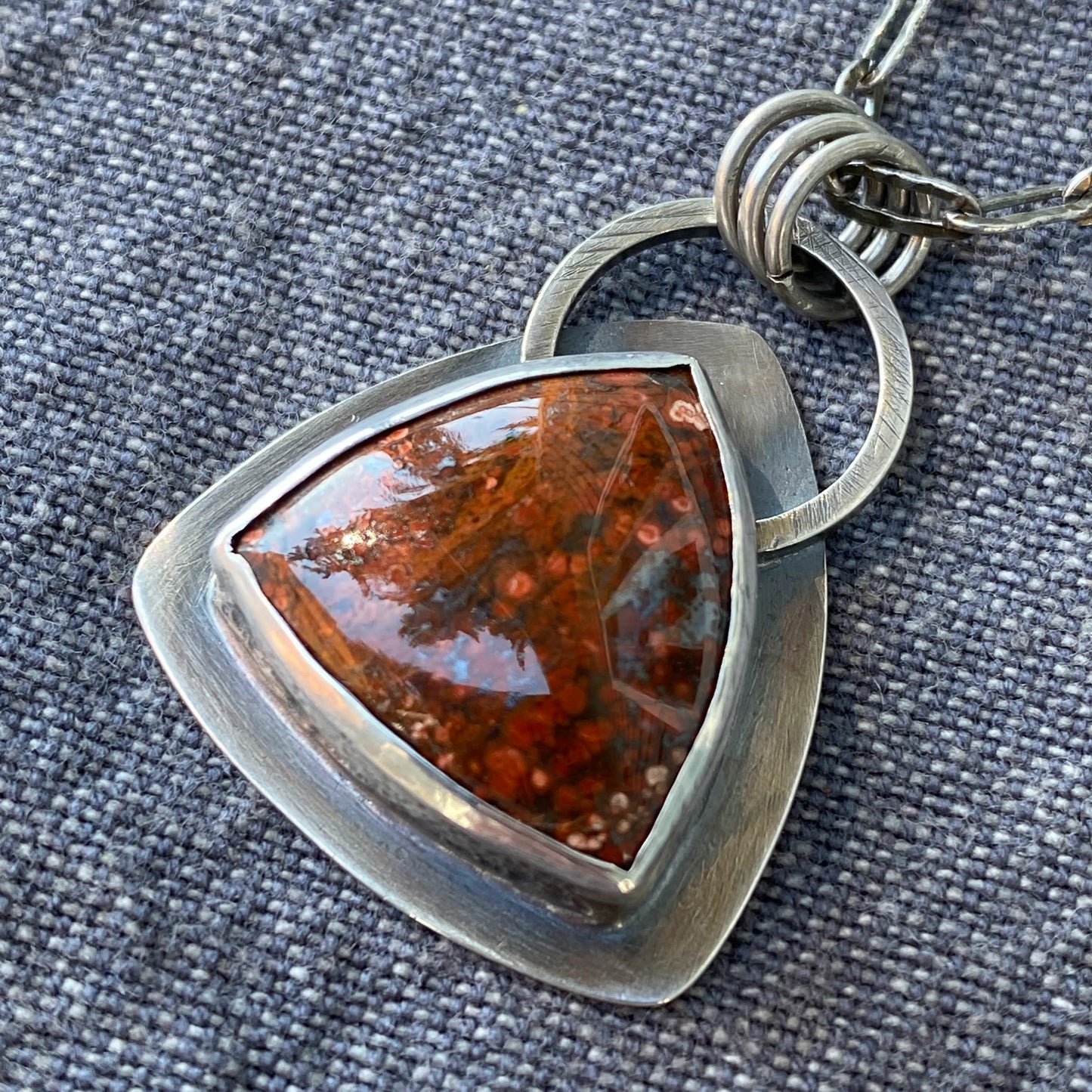 Olympic Poppy Jasper Triangle Necklace | Washington
