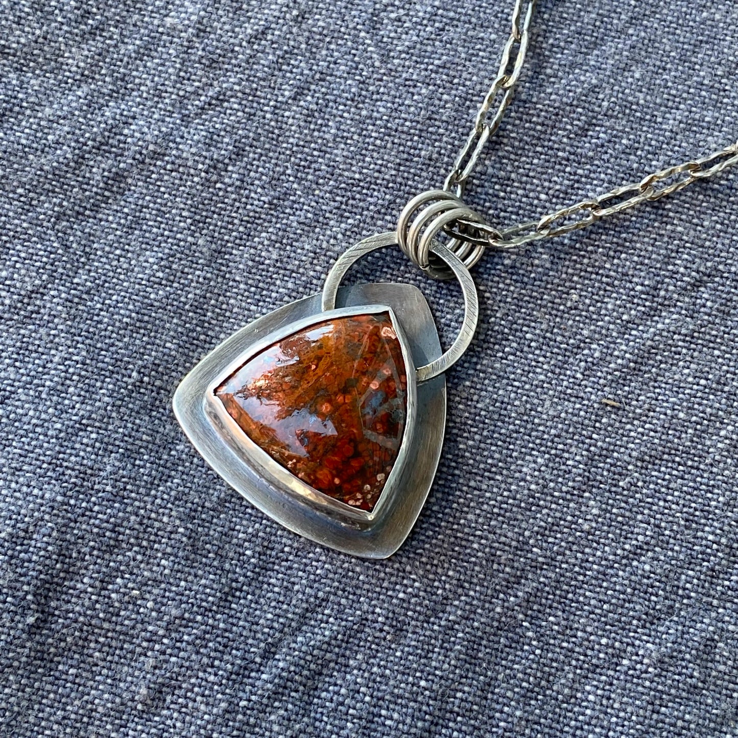 Olympic Poppy Jasper Triangle Necklace | Washington