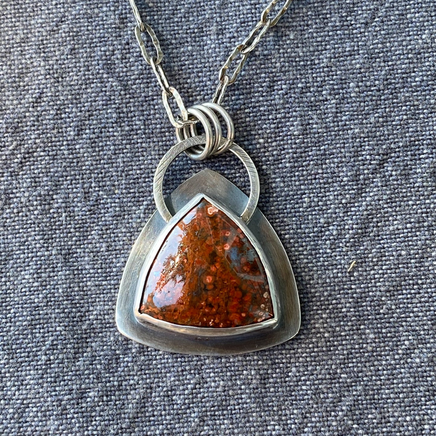 Olympic Poppy Jasper Triangle Necklace | Washington