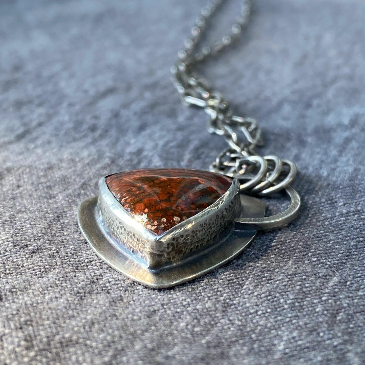 Olympic Poppy Jasper Triangle Necklace | Washington