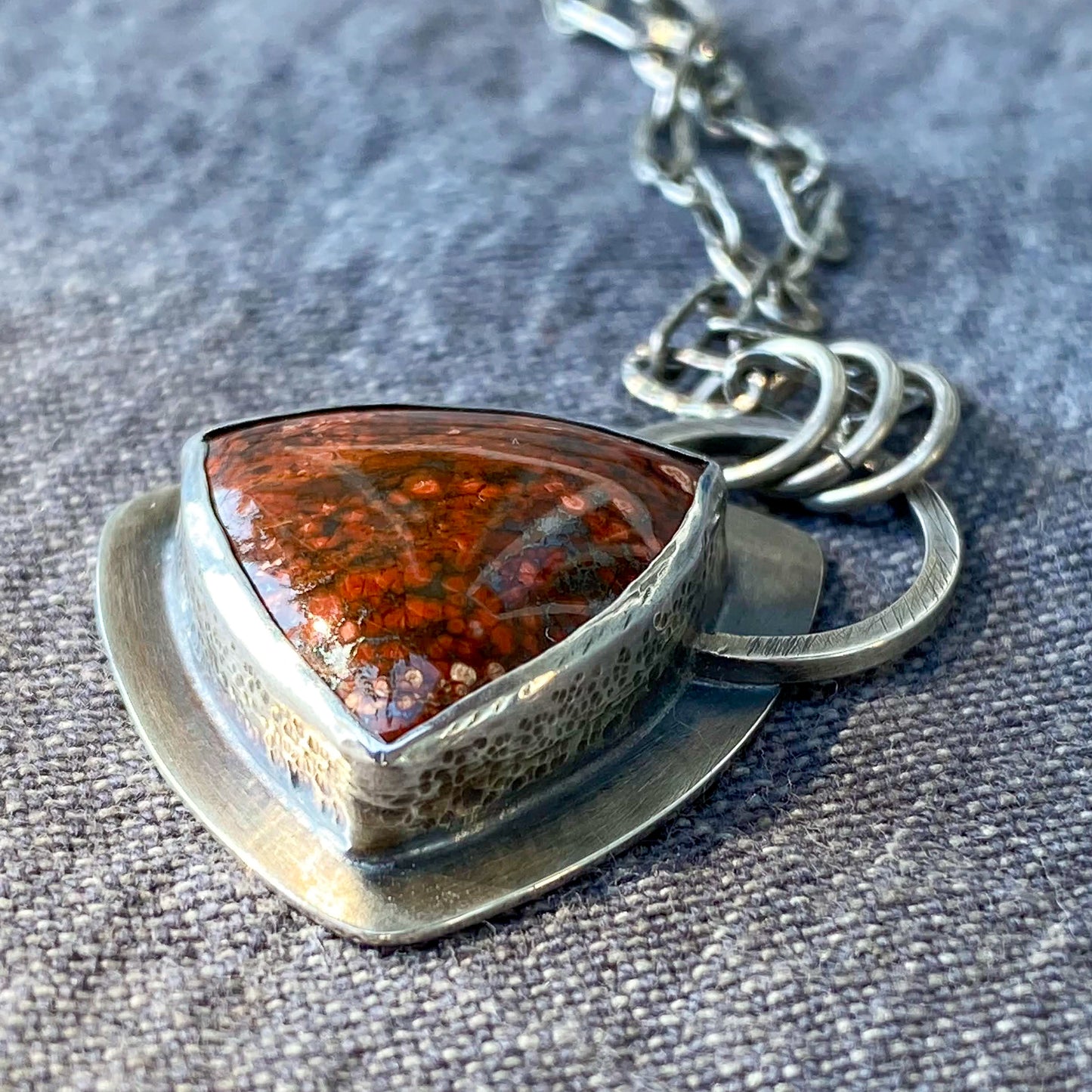 Olympic Poppy Jasper Triangle Necklace | Washington