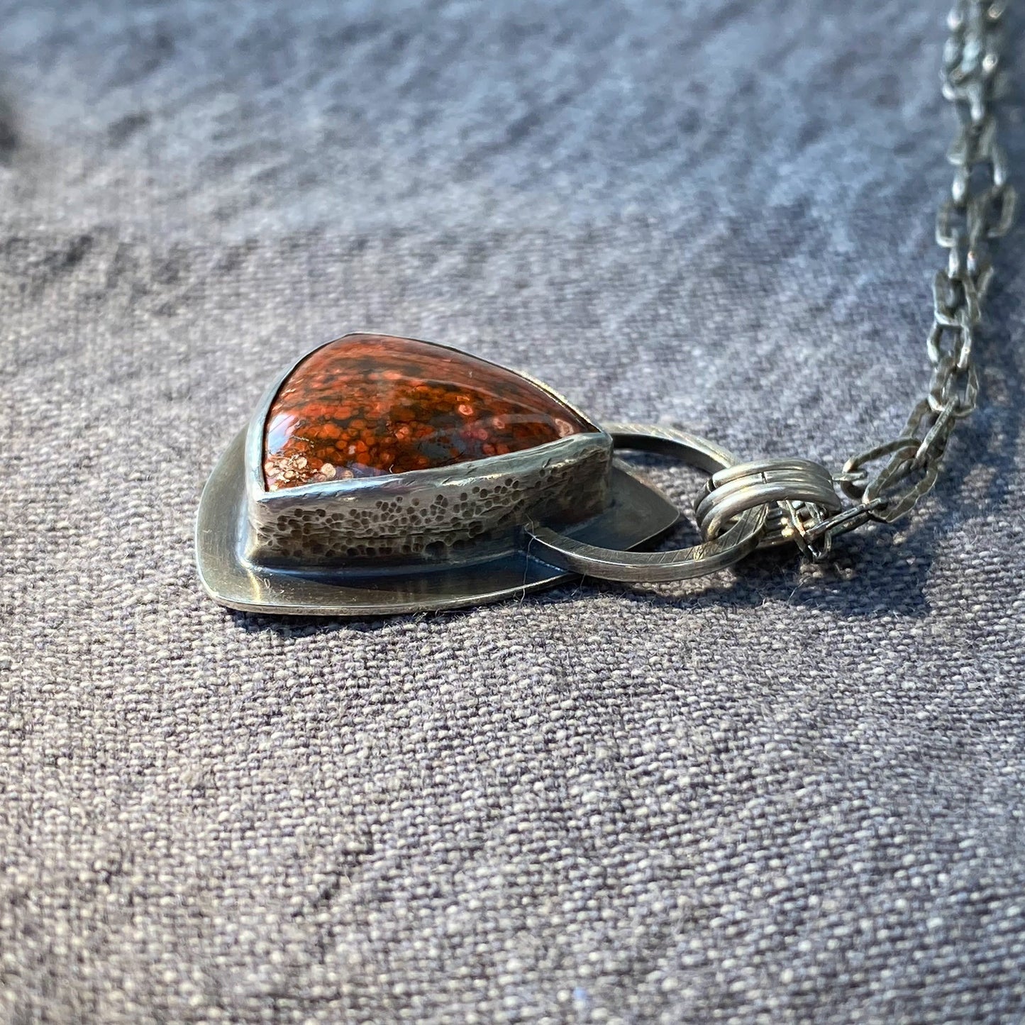 Olympic Poppy Jasper Triangle Necklace | Washington