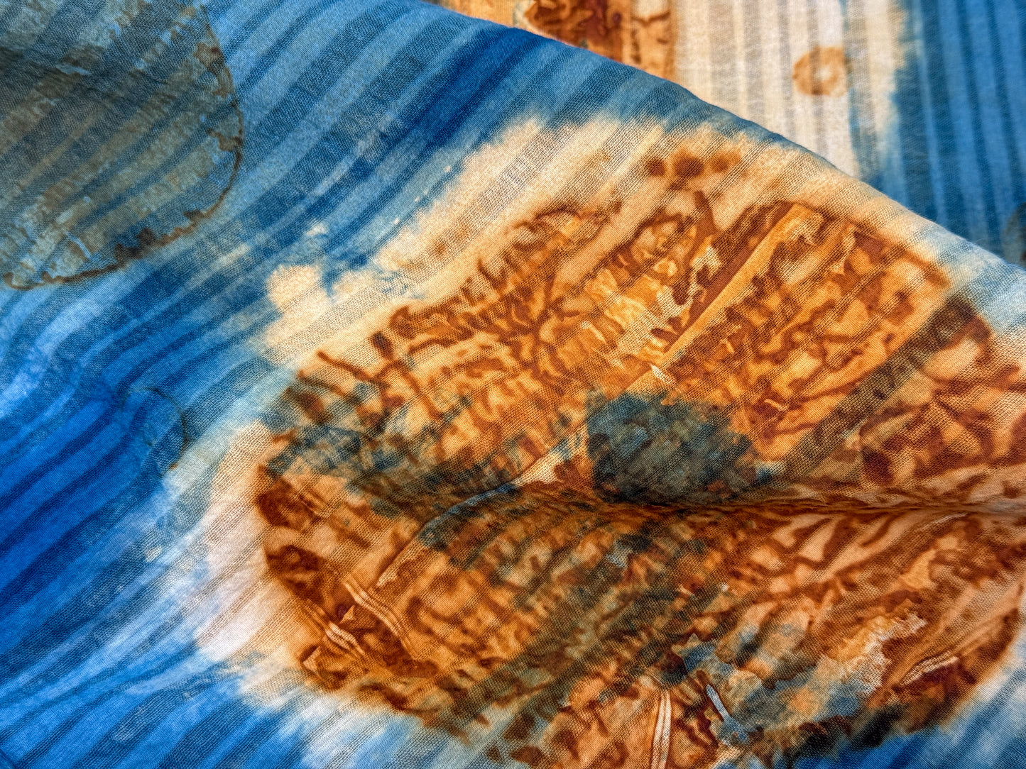 Organic Cotton Rust Printed Scarf 22" x 72"