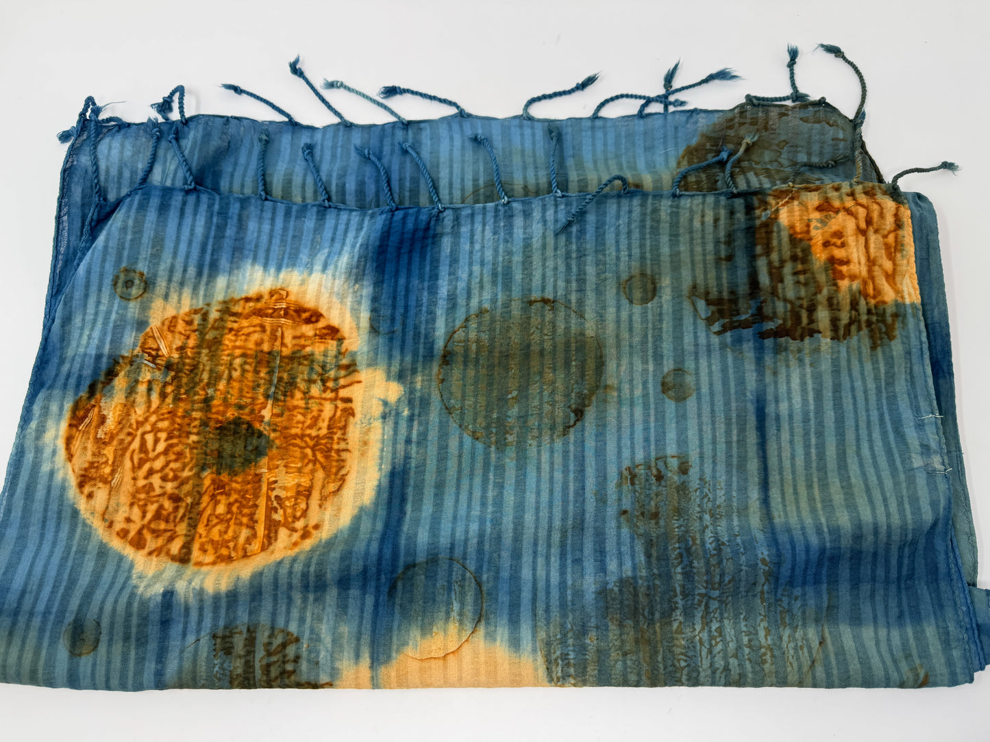Organic Cotton Rust Printed Scarf 22" x 72"