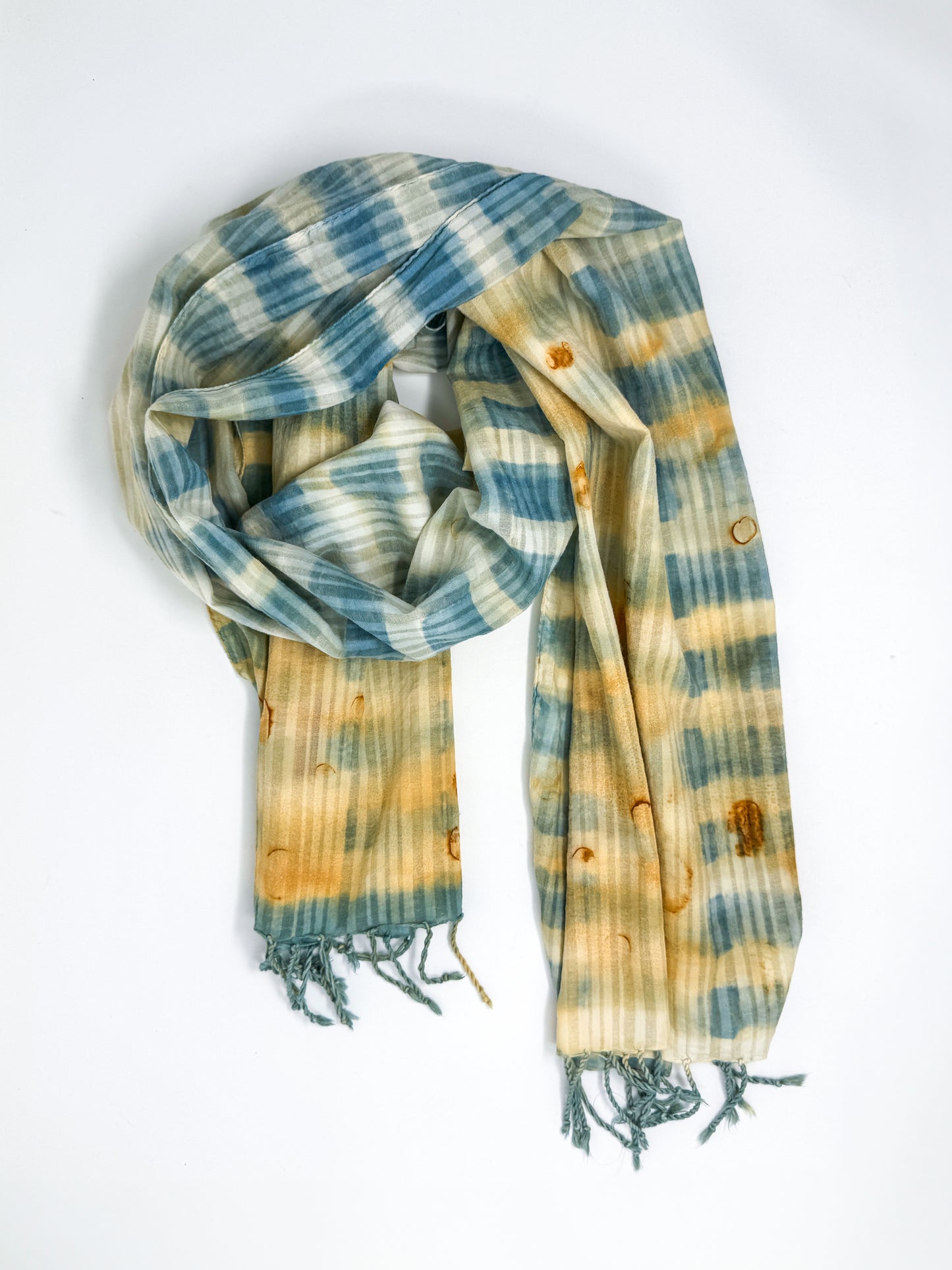 Organic Cotton Rust Printed Scarf 22" x 72"