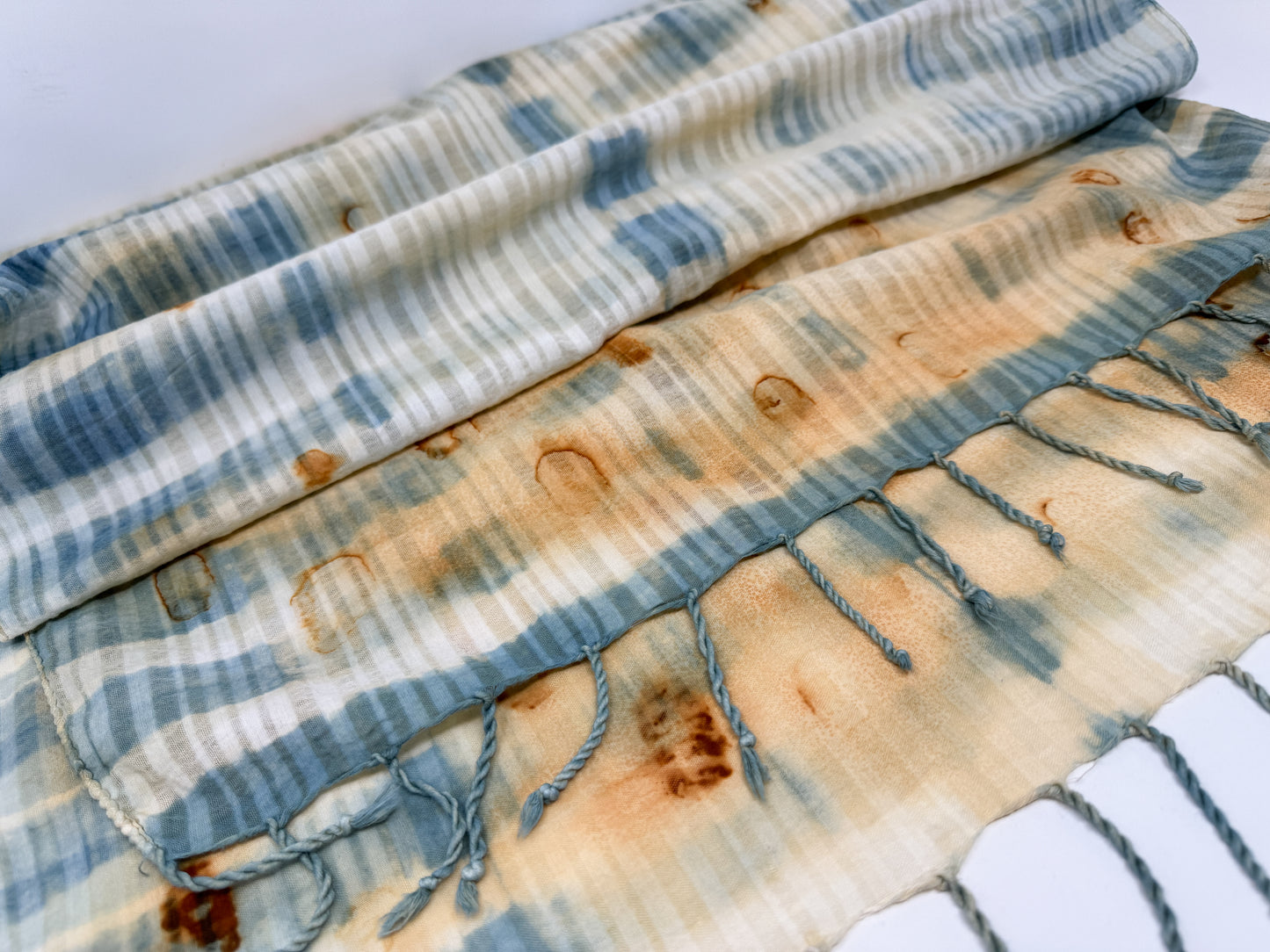 Organic Cotton Rust Printed Scarf 22" x 72"