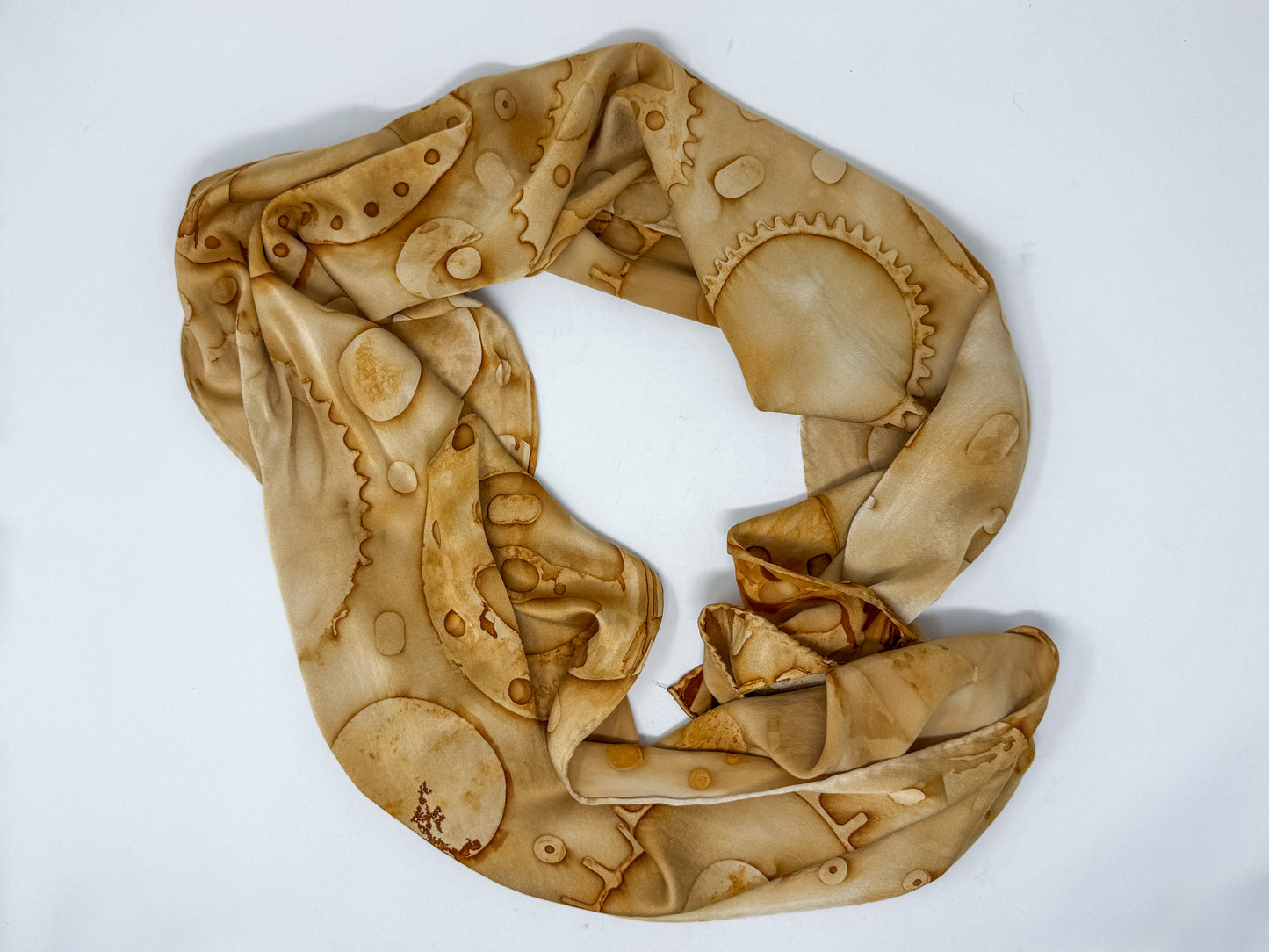 Silk Charmeuse Rust Printed Scarf