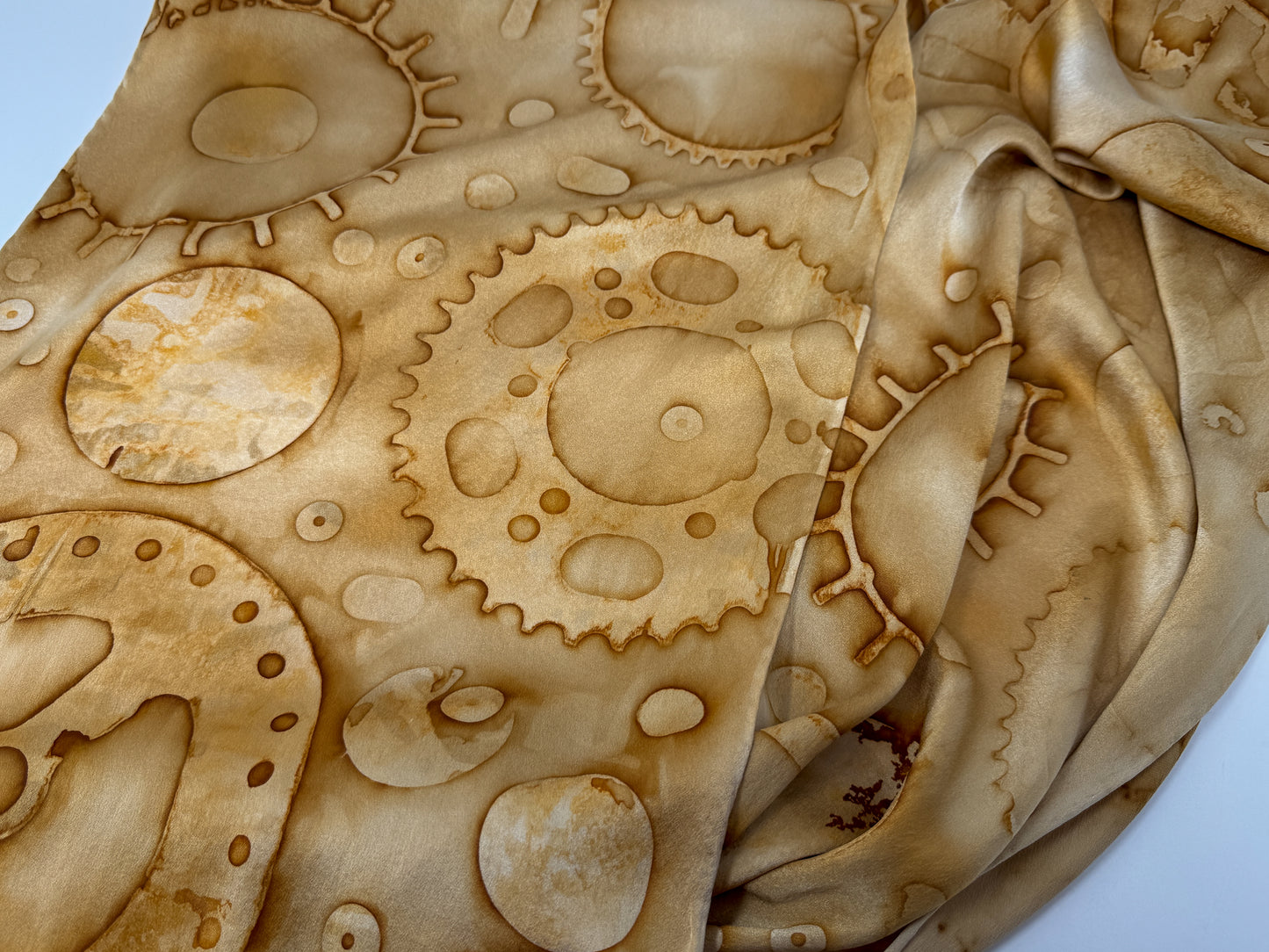 Silk Charmeuse Rust Printed Scarf