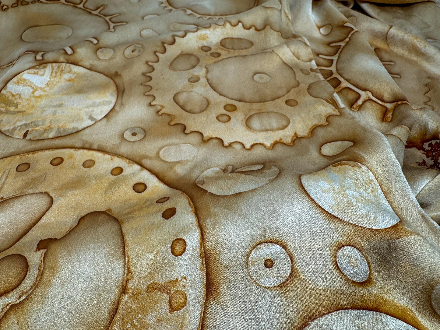 Silk Charmeuse Rust Printed Scarf