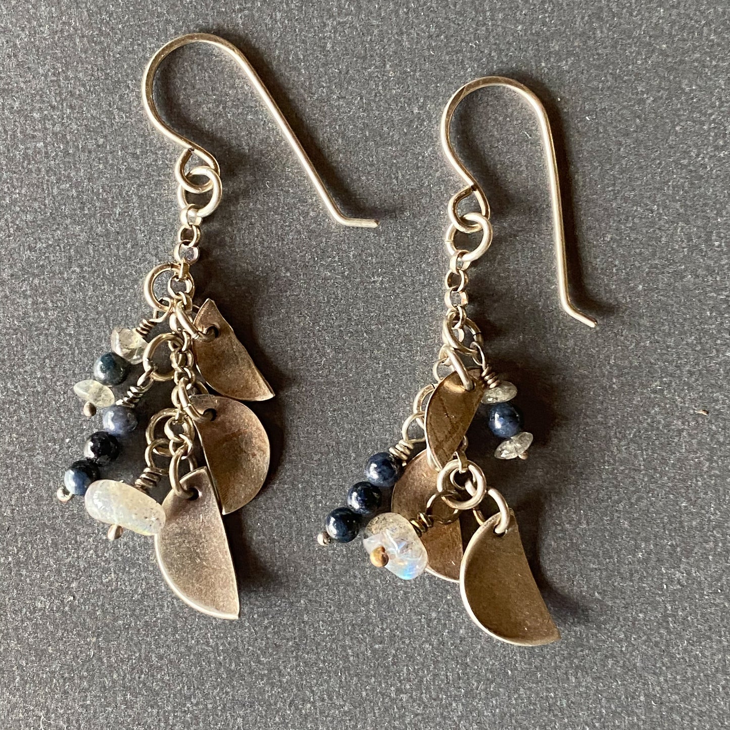 Recycled Silver Topo Map Earrings