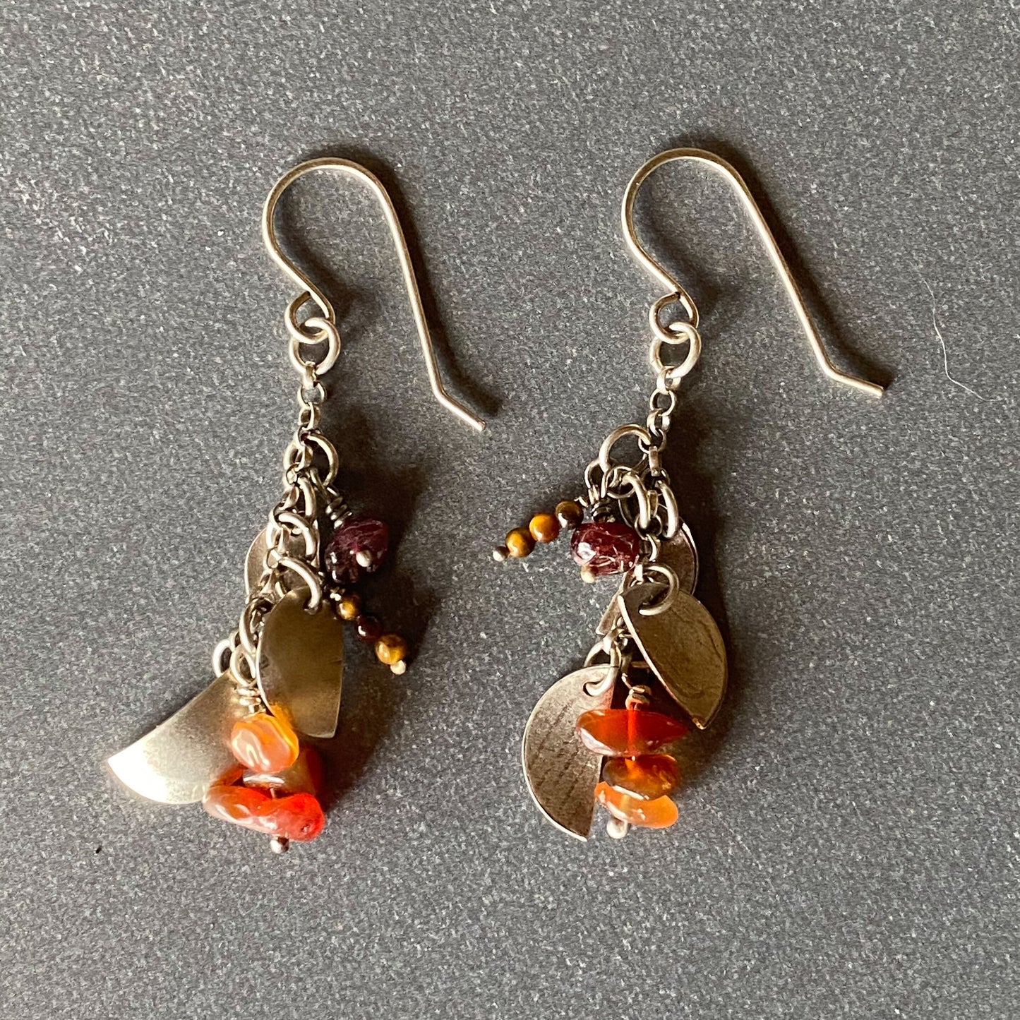 Recycled Silver Topo Map Earrings